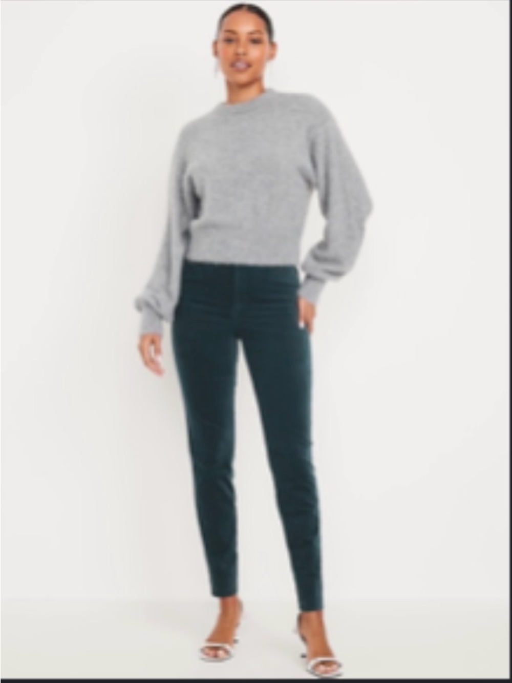 Old Navy Dark Teal Ankle-Length Slim Corduroy Pants